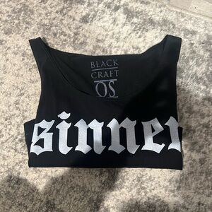 BlackCraft Sinner Black Crop Top